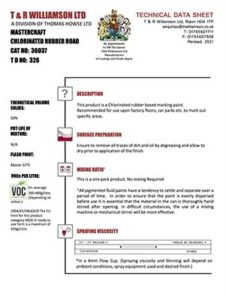 MASTERCRAFT CHLORINATED RUBBER ROAD CAT NO: 36037 TD NO: 326