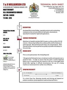 MASTERCRAFT H.B. CHLORINATED RUBBER CAT NO: 34036 T D NO: 329