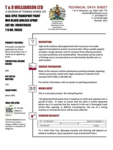 RAIL SPEC TRANSPORT PAINT MIO BLACK AIRLESS SPRAY