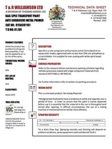 ANTI CORROSIVE METAL PRIMER CAT NO: 8150381101 T D NO: 81.101