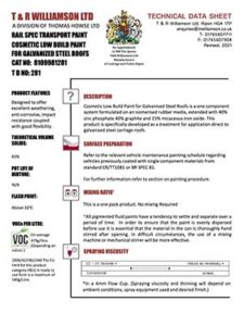 COSMETIC LOW BUILD PAINT FOR GALVANIZED STEEL ROOFS