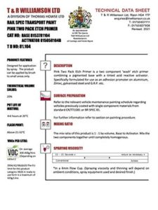 Spec 81 Pink Two Pack Etch Primer CAT NO: BASE 8153781104 . ACTIVATOR 815058104B . T D NO: 81.104