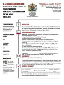 TRANSPEED RANGE SEMI-GLOSS TRANSPORT FINISH