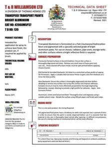 TRANSPEED TRANSPORT PAINTS BRIGHT ALUMINIUM